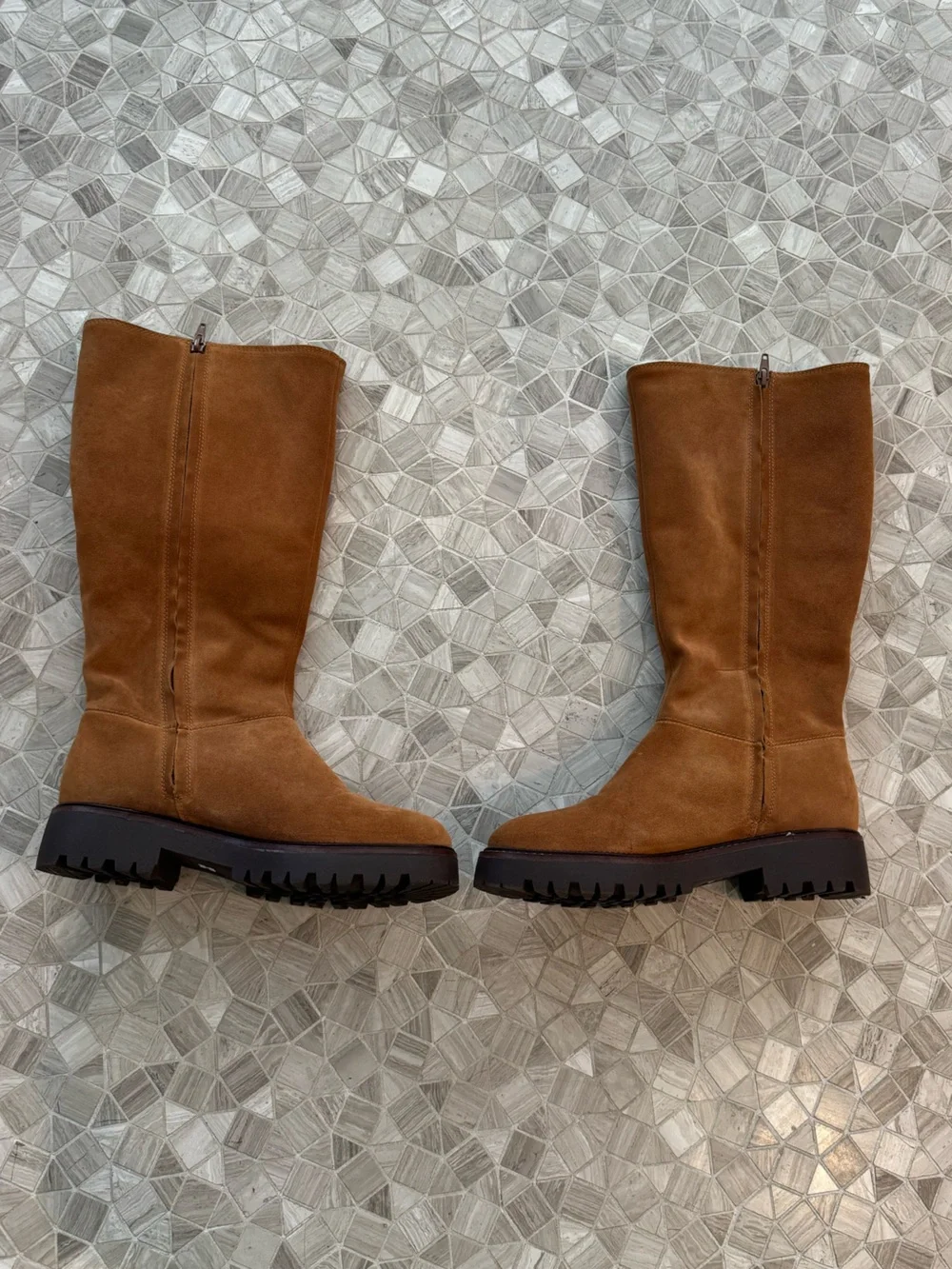 Caslon Mimmo Water Resistant Suede Faux Fur Lined Boots Brown, Size 9